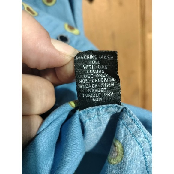 Five Points short sleeve button up avocado printed design blue men size medium - Picture 5 of 6